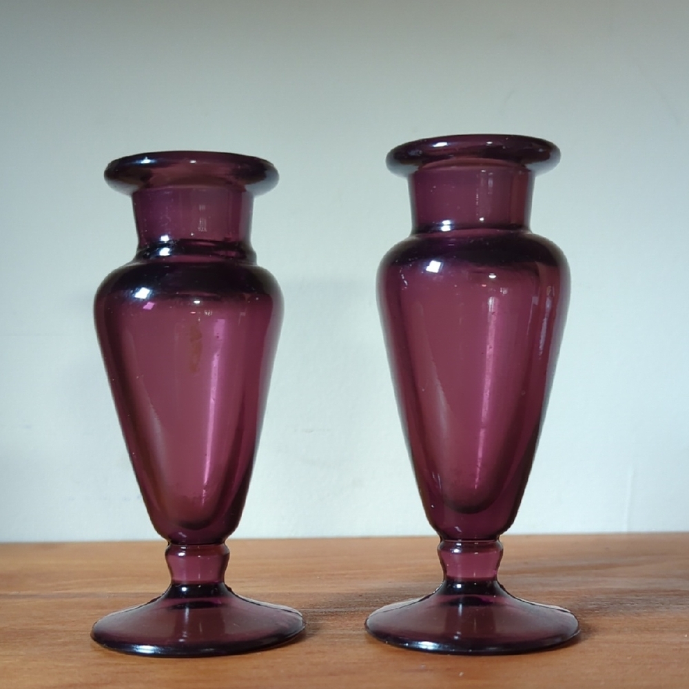 Small Vintage Purple Glass Perfume Bottles